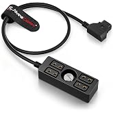 Alvin's Cables Dtap Splitter with Screw Power Cable for V-Mount|Gold-Mount Battery, Dtap Male to 4 Port D Tap Female Splitter Hub for ARRI RED Teradek SmallHD SmallRig 40cm/15.7in