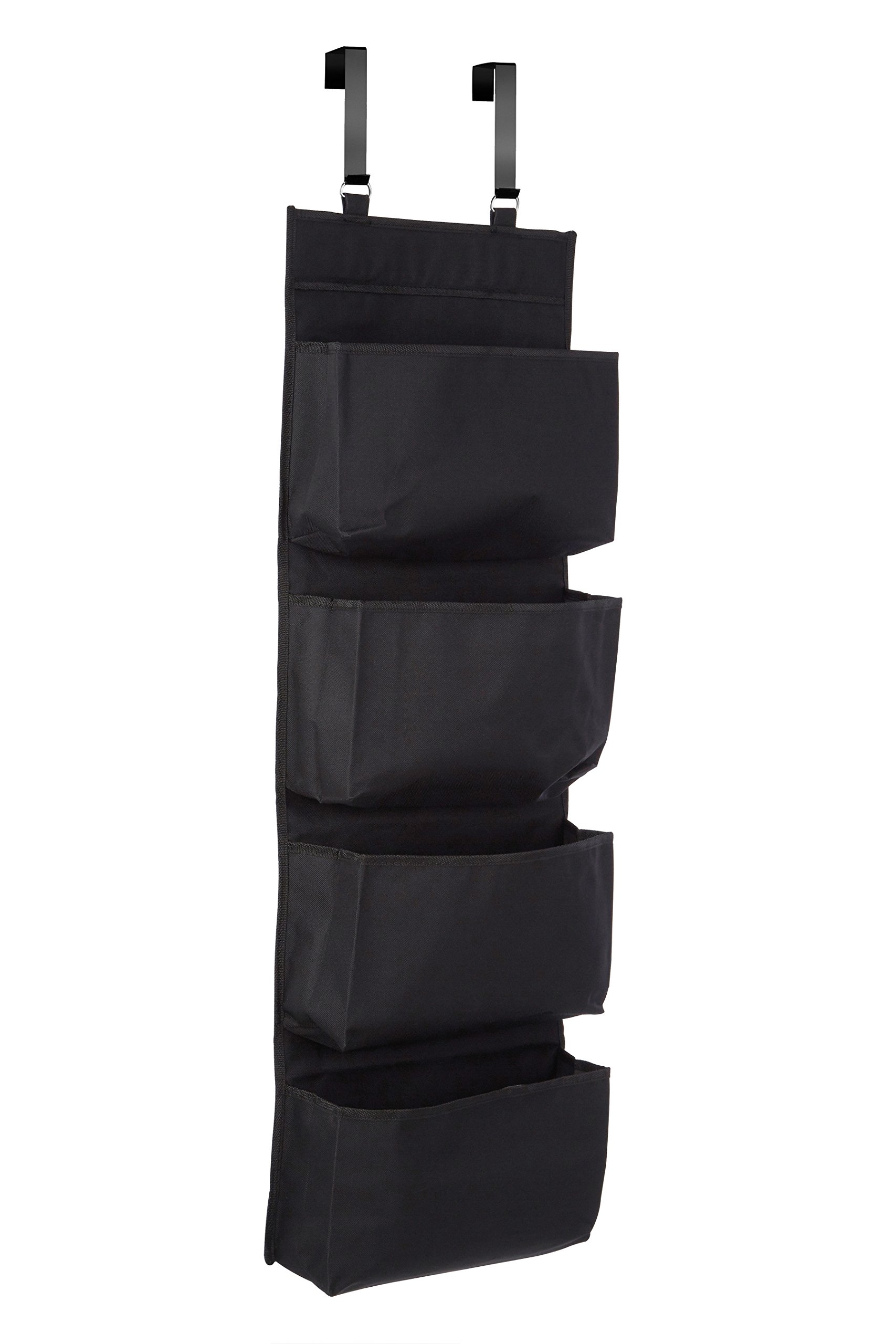 Premier Housewares 4-Tier Over Door Hanging Organiser, Black, 10 x 34 x 90 cm