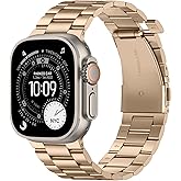 Suphart No Tool Needed Bands Compatible with Apple Watch Band 49mm 46mm 45mm 44mm 42mm for Men Women, Detachable Metal Strap for iWatch Ultra 3/2/1 Series 11 10 9 8 7 6-1, SE (Gold)