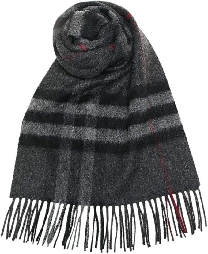 Amazon バーバリー マフラー メンズ レディース ジャイアントチェック クラシック チェック 168 30cm カシミア100 スカーフ Burberry A18 グレー 並行輸入品 マフラー 通販