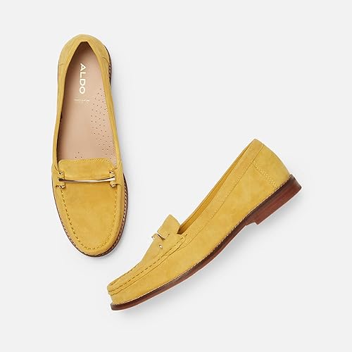 women's yellow leather loafers