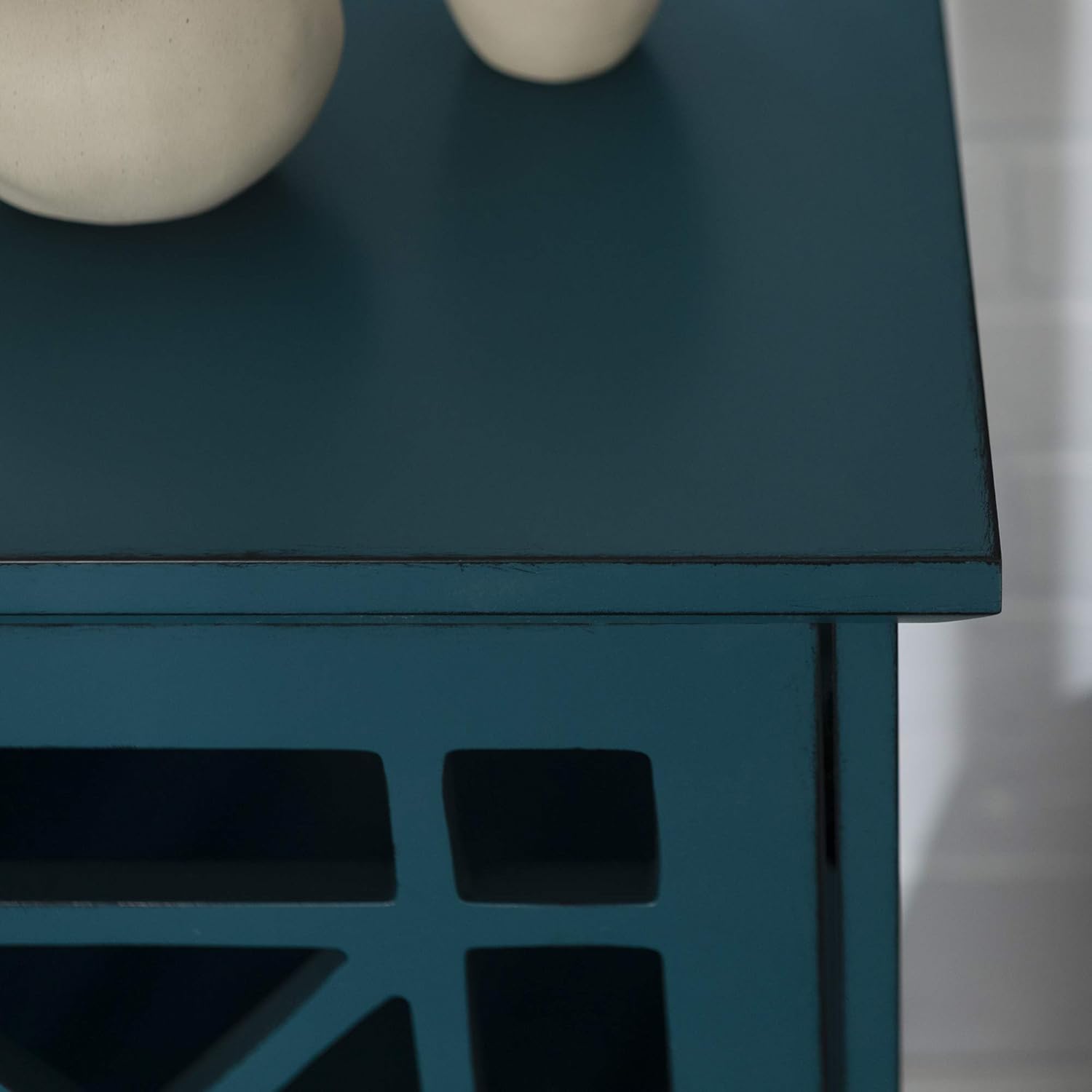 Walker Edison Furniture Company Wood Accent Buffet Sideboard Serving Storage Cabinet with Doors Entryway Kitchen Dining Console Living Room, 32 Inch, Blue: Kitchen & Dining