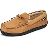 isotoner Men's Slip-on Indoor/Outdoor Microsuede Memory Foam Comfort Moccasin Slippers