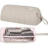 KarSyon Hair Tools Travel Bag Organizer for Dyson Airwrap Case Holder Shark Hair Dryer Flex Style Airstraight Brush Revlon Attachments Carrying Case Flat Curling Iron Bags (Camel)