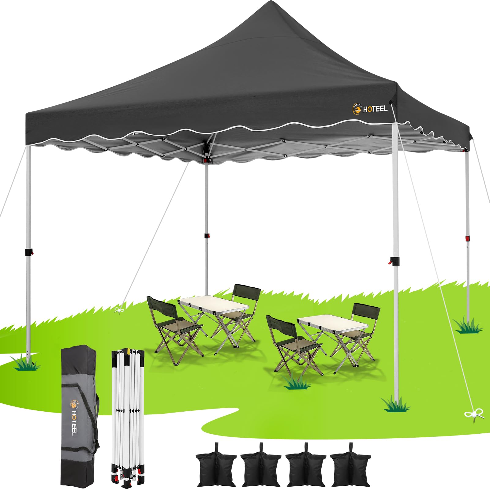 Photo 1 of *MISSING ITEMS UNKNOWN*
HOTEEL 10x10 Pop Up Canopy, Easy Setup Party Tent with Carry Bag, Weight Bag, Outdoor Portable Event Shelter for Backyard, Market, Black