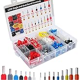 Fidioto Double Wire Ferrule Kit,1200pcs Dual Barrel Ferrules Terminal Set, Twin Ferrule Connectors Wire Ends Terminals Pins, AWG10~22 Twin Wire Ferrule Set and AWG6~22 Single-Line Ferrules