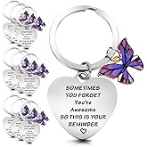 cobee 10 Pcs Inspirational Keychains for Women, Funny Butterfly Keychain Motivational Encouragement Thank You Gifts