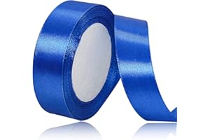 AHOMAME Royal Blue Satin Ribbon 1 Inches x 25 Yards, Solid Color Fabric Ribbon for Gift Wrapping, Crafts, Hair Bows Making, Wreath, Wedding Party Decoration and Sewing Projects