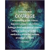 AMERICAN LUXURY GIFTS 'Courage to Let Go' Inspirational Typography Wall Art - Modern Abstract Motivational Decor for Office Home Living Room - 8x10 Unframed Print