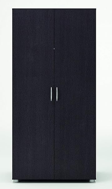 ZAQXSW Einfacher moderner Türschrank mit Einem großen, mehrschichtigen Holzkleiderschrank (Farbe : Schwarz)