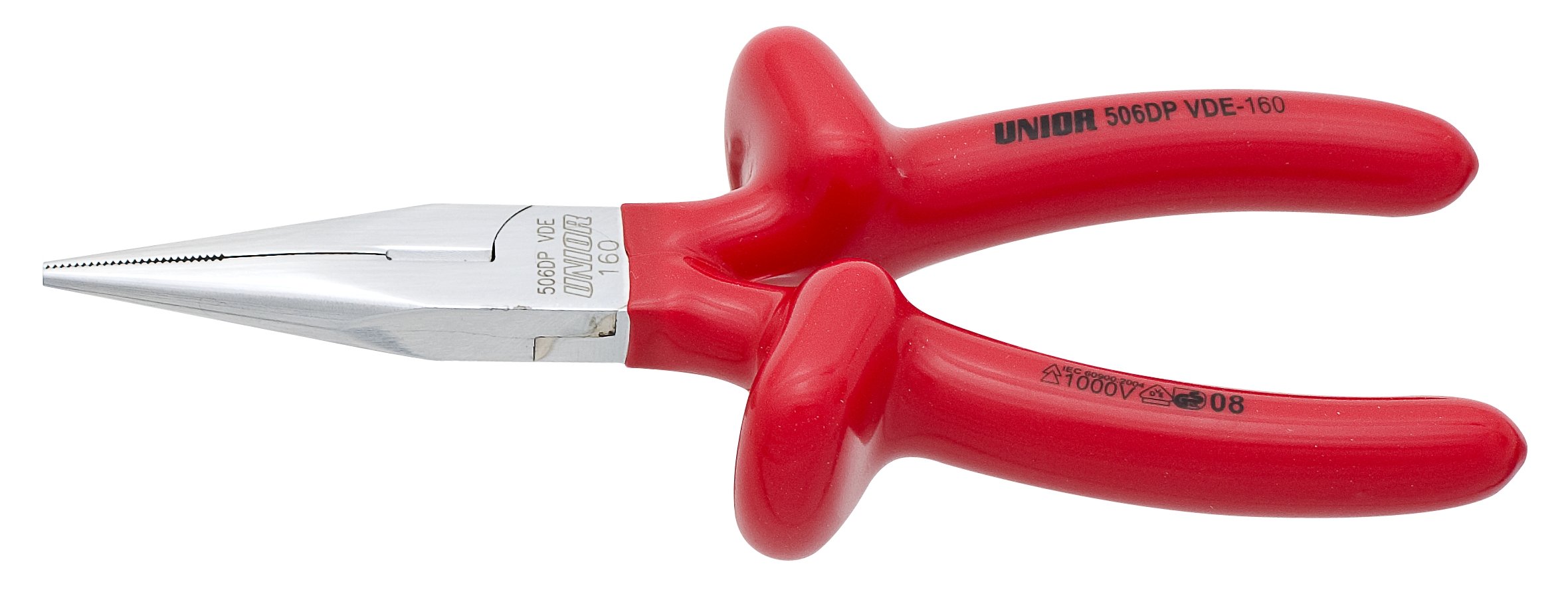 Unior 506/1VDEDP Cutting, Fully Insulated Long Nose Pliers, 160 mm