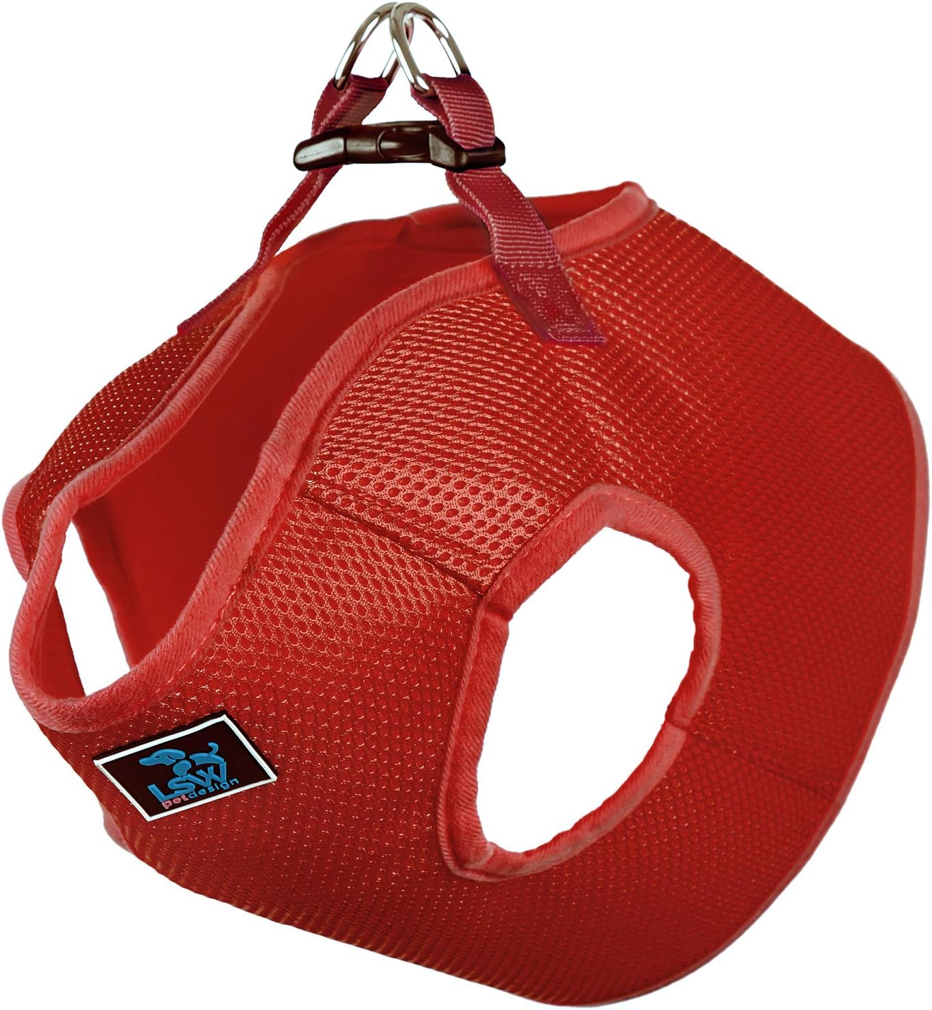LSW Pet Design No Pull Small Dog Pet Harness Breathable Step In Mesh Harness Red Extra Small