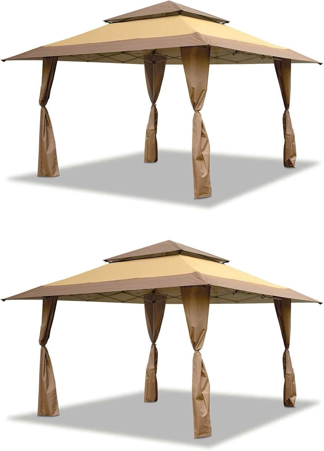 10x10 adjustable shade pergola on Z Shade 13 X 13 Ft Instant Gazebo Canopy Outdoor Patio Shelter Tan 2 Pack Garden Outdoor Amazon Com