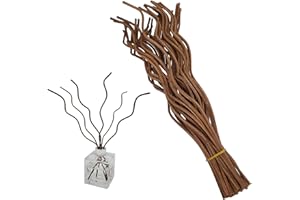 CUTEPUL 11-inch Brown Wavy Natural Rattan Reed Diffuser Sticks 50PCS Fragrance Aromatherapy Volatile Replacement Refill(50PCS Brown)