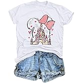 Vieawfi Magic Kingdom Shirts for Women Castle Graphic Tee Magical T Shirt Cute Family Holiday Vacation Shirt Casual Tops