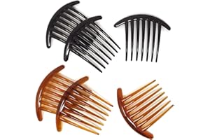 Honbay 6PCS Plastic 7 Tooth French Twist Combs Hair Side Combs Clips Accessory for Women and Girls (4Inch)