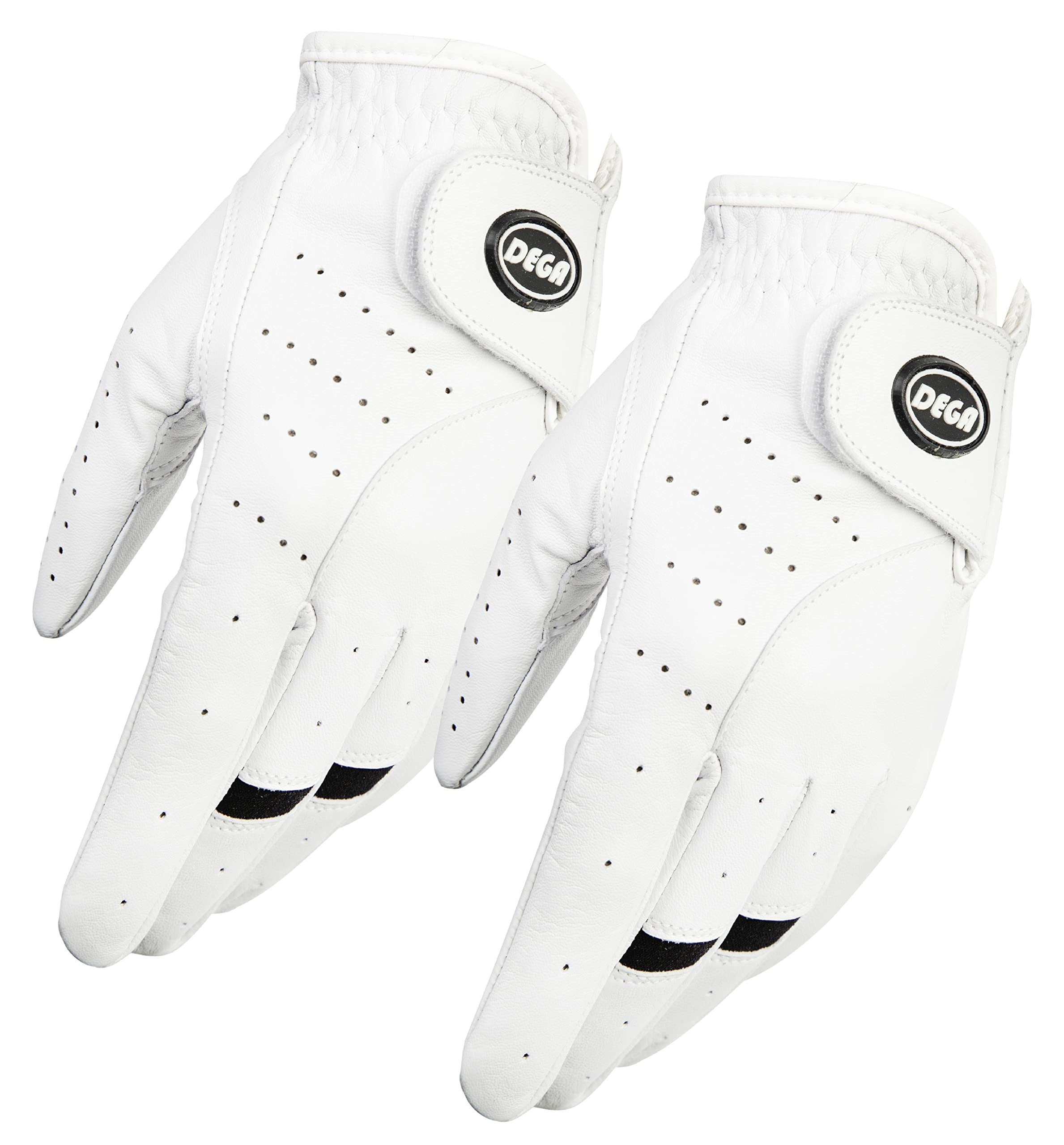 DEGA Golf Gloves 2 Pack Golf Glove Cabretta Leather Golf Gloves Mens Left Hand Wear on Left Hand Soft Feel Grip (S, White) — image 1