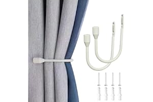 YH YAO Metal Curtain Holdbacks, 2PCS U Shaped Wall Mounted Hook for Home Decor, Decorative Curtain Tieback Curtain Drapery Tiebacks Hooks Curtain Hooks for Wall (Cream White)