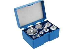 MANCHAP 8 PCS 1000g Calibration Weights, Gram Scale Weight Set 10g, 20g, 50g, 100g, 200g, 500g, Scale Calibration Weights with Tweezer for Digital/Gram/Jewelry Scale, Silver