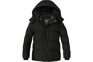 ZSHOW Boys' Winter Coat Waterproof Warm Quilted Puffer Jacket with Removable Hood