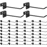 Sadnyy 48 Pcs Metal Panel Hooks for Hanging 4 Inch, Black | 45&deg; Upward Tilt Anti-slip Design, Strong Coated Stainless Steel, Display Hooks for Jewelry Tower Scarf, Hat, Key