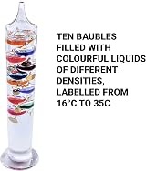 Thorness 44cm Tall Galileo Thermometer with Ten Floating Globes view 3