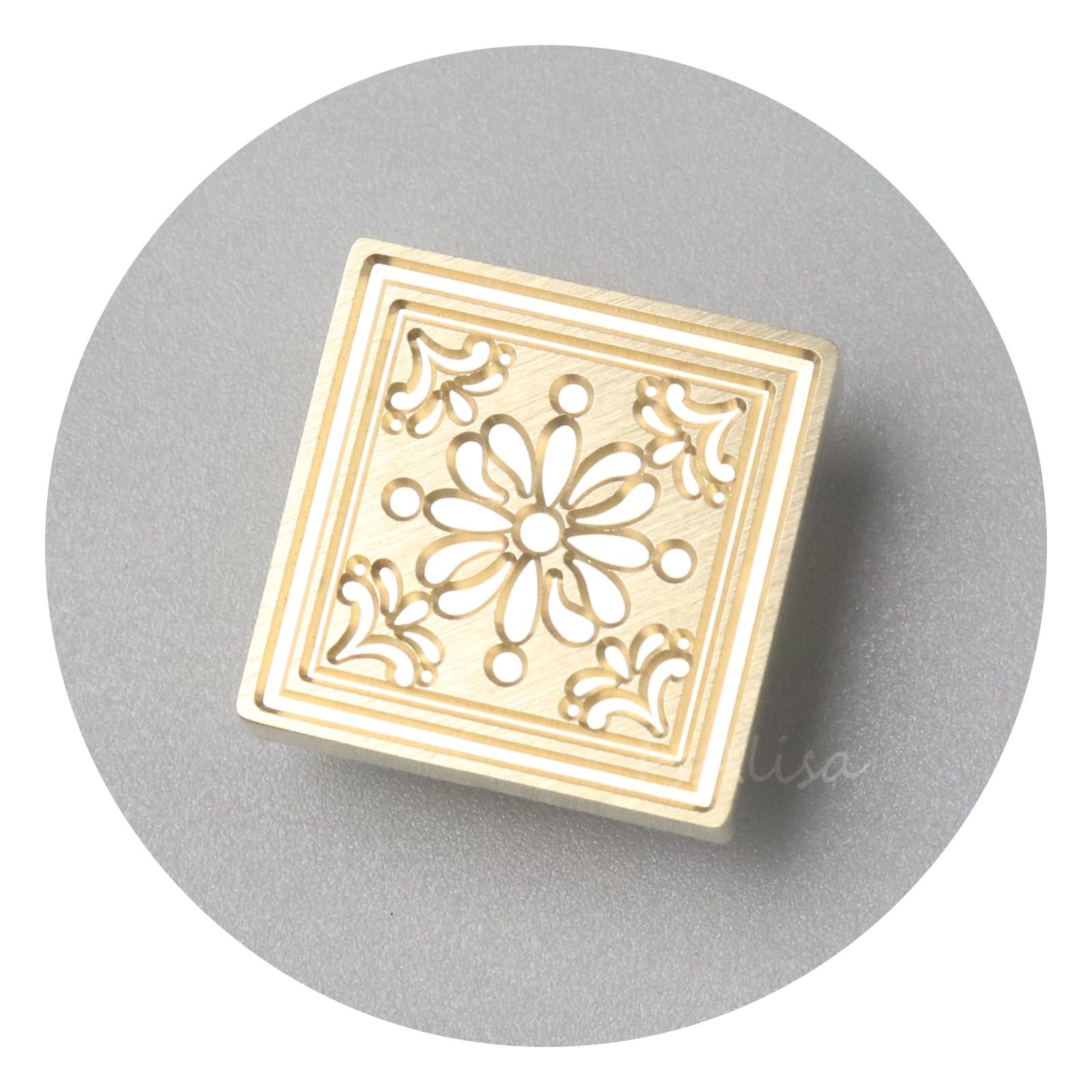 fsalisa European Pattern Wax Seal Stamp Sealing Wax Stamp Vintage Brass Head without Wooden Handle Great for Embellishment of Cards Envelopes, Wedding Invitations, Wine Packages, Gift Wrapping (11#) — image 1