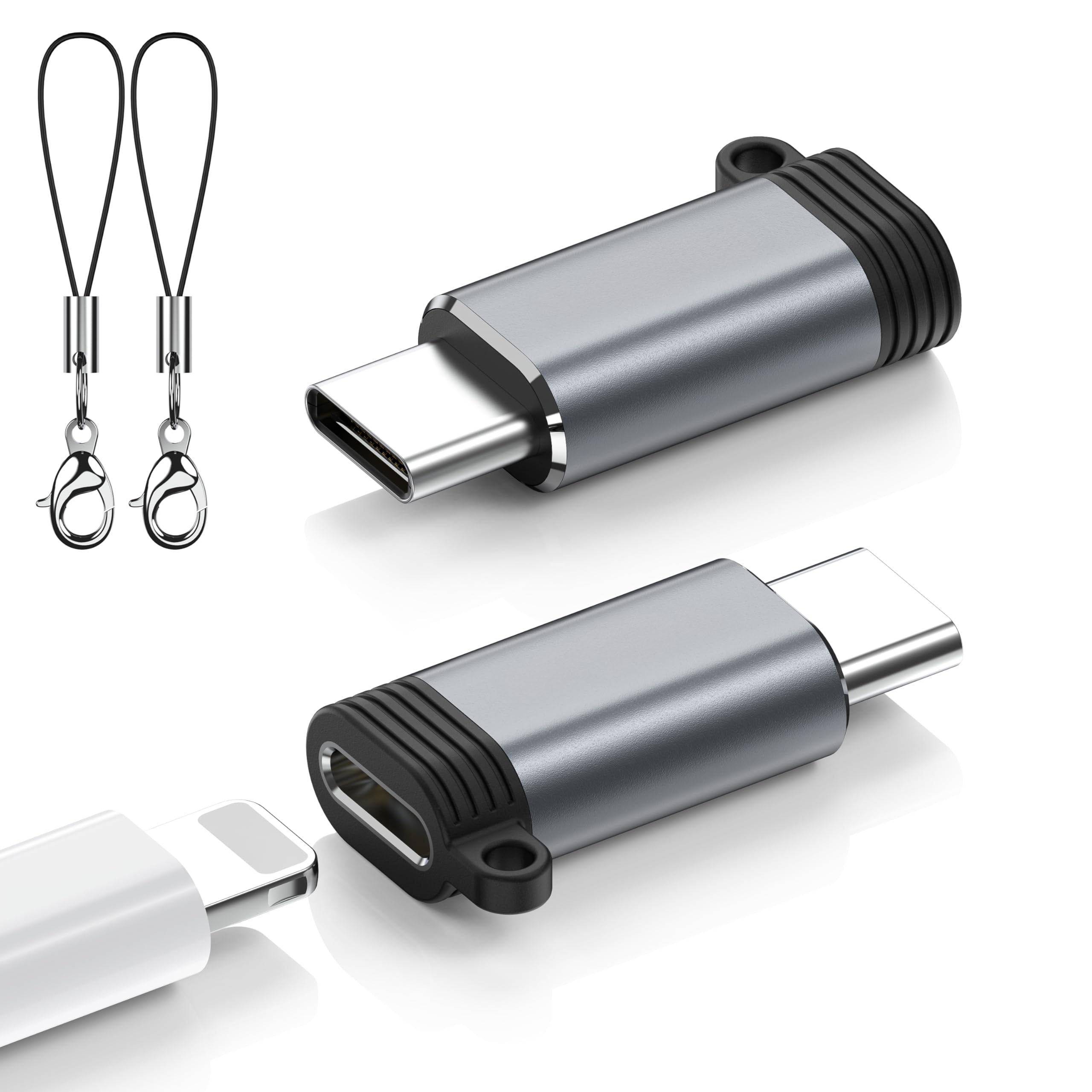 Photo 1 of 2 Pack Lightning to USB C Adapter for iPhone 15/16 Pro Max/Plus,Samsung S24,iPad Air,Fast Charging & Data Transfer,Type C Charger Connector Cable,Not for Audio/Headphone/OTG,for iPhone 16/15 Charger