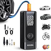 KUXISA Tire Inflator Portable Air Compressor, 3X Faster Air Compressor with Digital Pressure Gauge, 180 PSI Portable Air Pump for Cars, Motorcycles, Bicycles, Balls and More(Black)