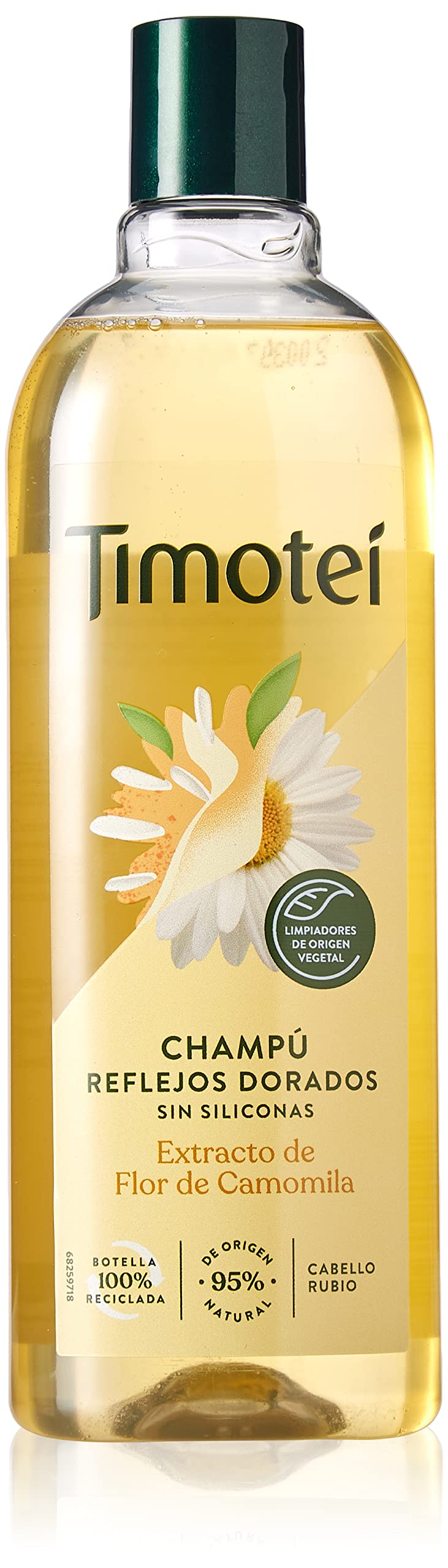 Timotei Golden Highlight Shampoo for Blonde Hair with Chamomile Flower Extract with Plant Origin Cleansers, 95% Natural Origin Ingredients Silicone Free 400ml
