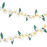 Meri Meri Wild Daisy Garland (Pack of 1), 8' Flower Garland w Excess Cord, Crepe Paper Flowers