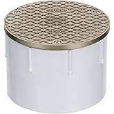 Zurn CO2450-PV4 Adjustable Floor Cleanout, Nickel Top, 4" PVC, Brass