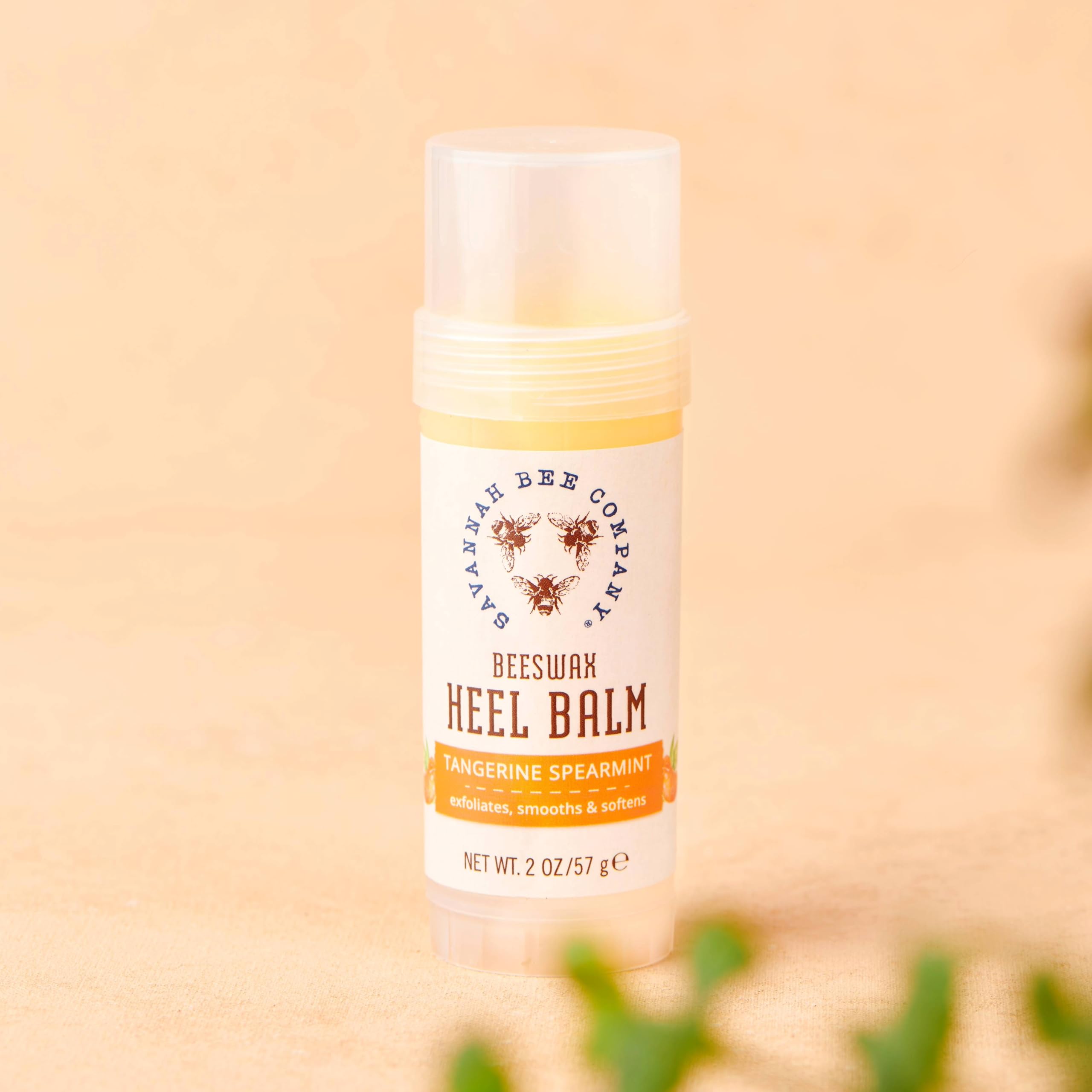 Savannah Bee Company Beeswax Heel Balm - Foot Balm for Cracked Heels with Tangerine Fragrance