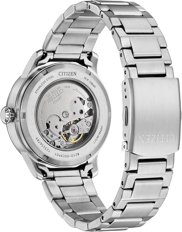 NJ0190 Orologio automatico da uomo con cinturino in acciaio inossidabile e data in diverse varianti, argento, Moderno