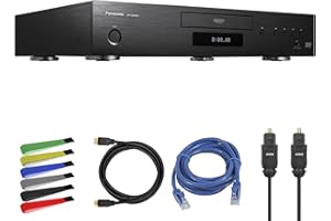 Panasonic DP-UB9000P1K: HDR10+, 4K UHD, Dolby Vision Network Streaming Blu-ray Disc Player + HDMI Cable + Optical Audio Cable