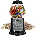 Gumball Machine for Kids 9" - Heavy Duty Metal with Glass - Christmas Antique Style Bubble Gum Machine - Kids Coin Operated Toy Bank for USA Coins - Candy Dispenser - Playo