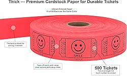Tacticai 500 Raffle Tickets, Smile, Red