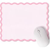 Kingdder Cute Scalloped Mouse Pad Non-Slip Mousepad 9.8x7.9in,Pink | Rubber Base Desk Mat,Waterproof Fabric,Scalloped Edge Design,Computer Accessories for Office gaming home ,Preppy Aesthetic