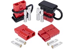 BFXM Anderson Connector 4 Pcs, 50 Amp 12-36v Battery Quick Connect/Disconnect Plug Kit, Connectors for 6 to 12 Gauge Cables, for Car Bike ATV Winches Lifts Motors More,SB50 Red