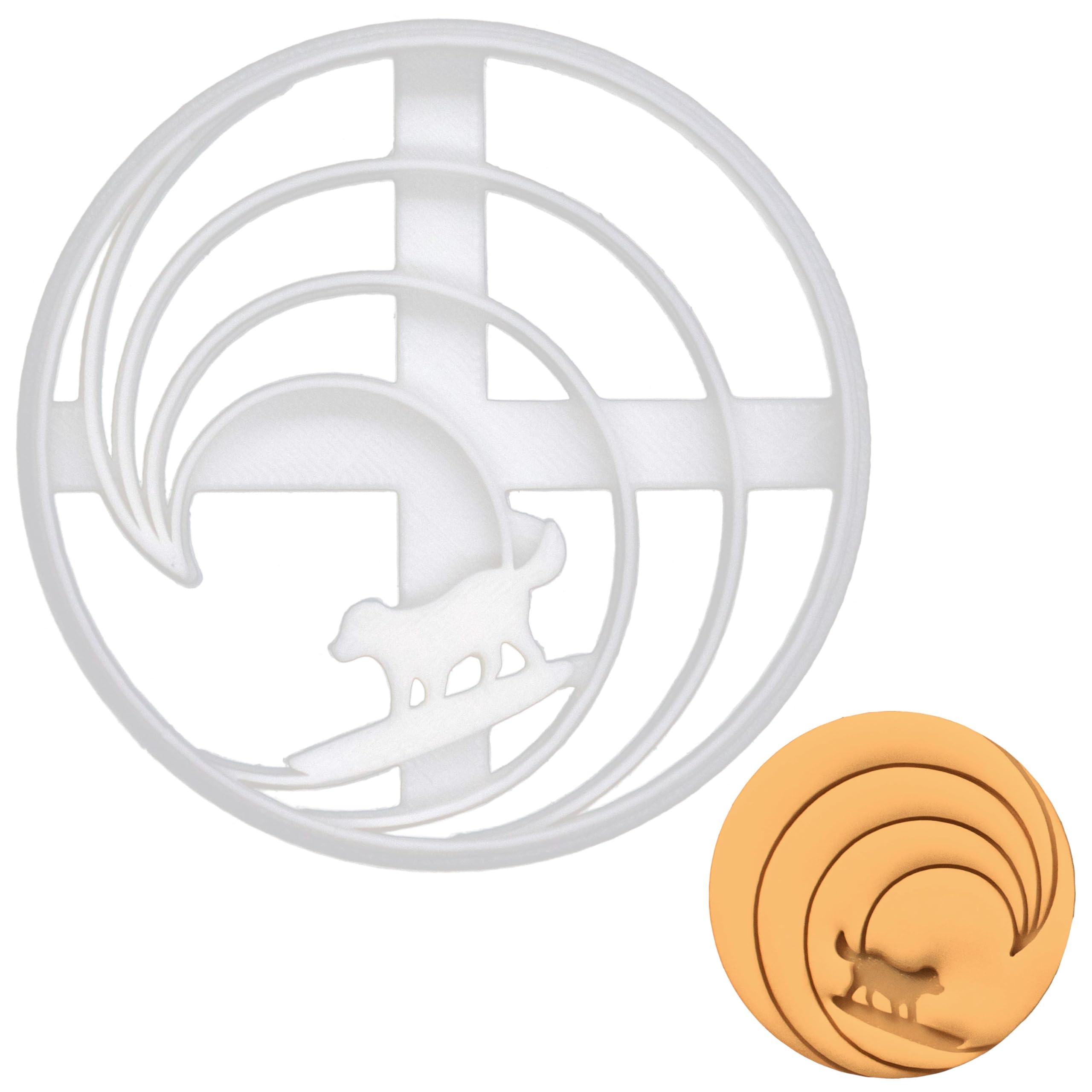 BAKERLOGY Surfer Dog Cookie Cutter - Detailed Biscuit Cutter Design for Baking and Crafts, Ideal on Fondant, Dough, Clay