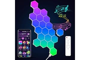 JIMIMORO 20-Pack Hexagon Light Panels – Smart RGB LED Wall Lights with App & Remote – Music Sync Gaming Lights for Gamers, Game Room Decor, Gaming Equipment, Living Room, Bedroom, Kids & Adults