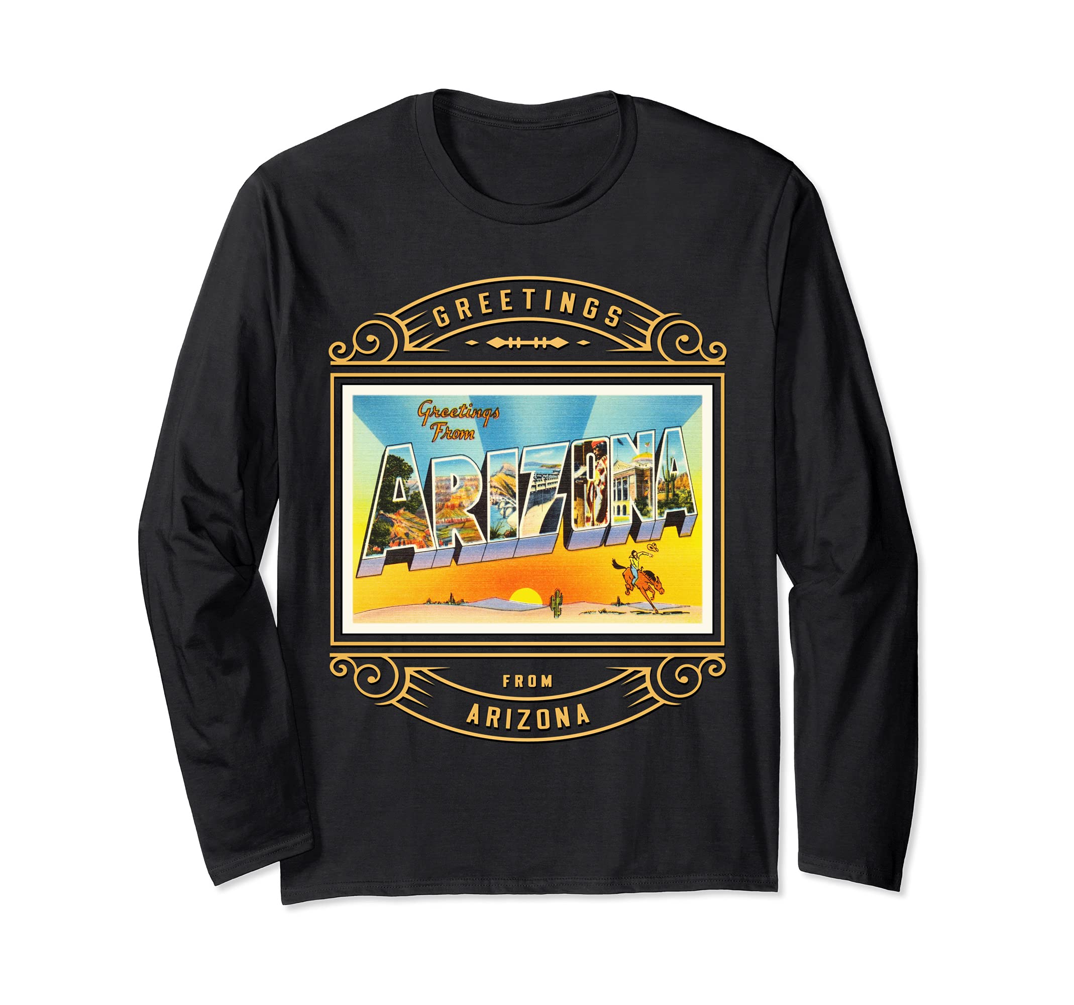 State of Arizona AZ Large Letter Travel Postcard 1 Long Sleeve T-Shirt