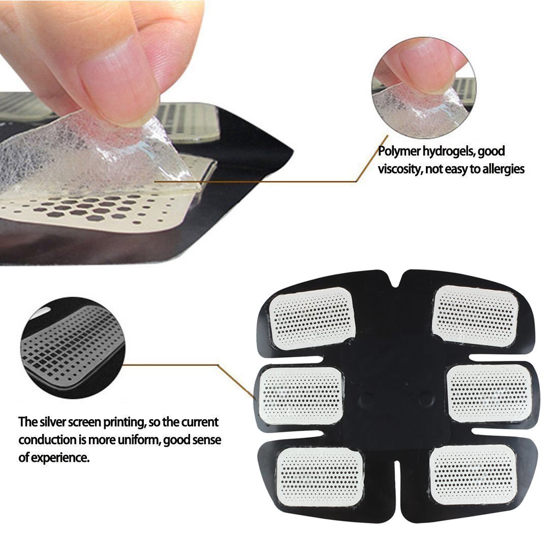 wivarra Elettrostimolatore Muscolare Trainer EMS Tonificante Cintura Addominale Muscle Toner Elettronico per Addome Gambe Braccio Vita Portatile senza Fili 10 Intensità