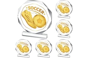Anglechic 6 Pack Sports Trophy Acrylic Award Medals 4.72 x 4.72 Inch Sports Contest Trophies Bulk Plaques Team Prize Gift Trophies for Competition