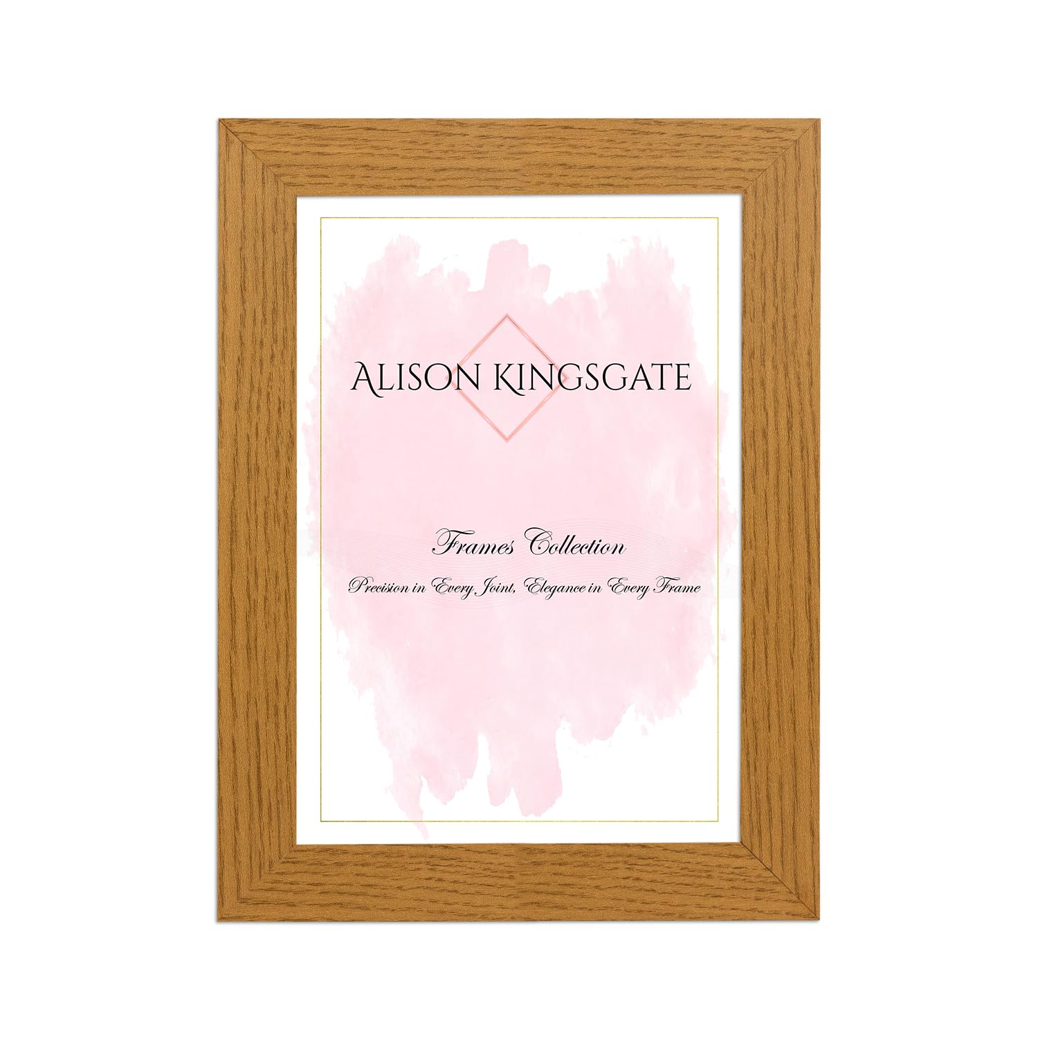 Alison Kingsgate Modern A4 Oak Picture Frame - Engineered Wood Photo Frame with Shatterproof Perspex Front - Ideal for Posters, Certificates & Artwork — image 1