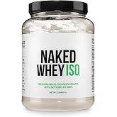 NAKED Whey Isolate Protein - Only 2 Ingredients, 30g Grass-Fed Protein, Zero Carb, Unflavored, Undenatured, Non-GMO, No Soy, Gluten-Free, No Preservatives - 28 Servings