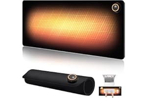 Heated Desk Pad - 31.5" x 13" Large Heated Mouse Pad 5 Heat Levels & 3 Hours Auto Shut-Off Waterproof & Leakage-Proof PU Leat