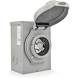 RVMATE 30Amp 4 Prong Generator Power Inlet Box, NEMA L14-30P 125/250 Volt Power Inlet Box, Waterproof for Outdoor Use, ETL Li