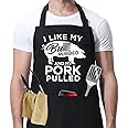 Miracu Funny Cooking Aprons for Men, Mens Grilling BBQ Aprons with Pockets - Humor Grill Kitchen Valentines, Birthday Gifts for Male Chef, Husband, Boyfriend, Guy, Dad, Step Dad, Friends, Him