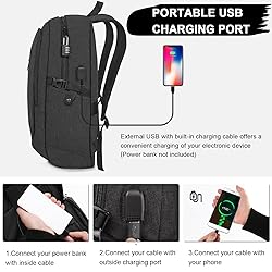 Mancro Business Travel Laptop Backpack, Anti Theft